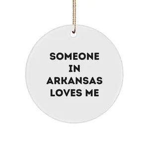 Arkansas Circle Ornament Gift Someone In Arkansas Loves Me Home State Decor