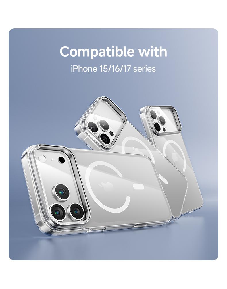 MAGIC JOHN for iPhone 17/Air/16/15 Pro Max Case with Adjustable Camera Cover Stand