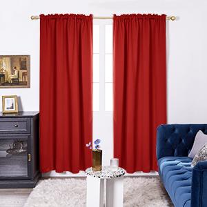 Deconovo Full Blackout Curtains – Satin Finish with Rod Pocket, Total Light Block