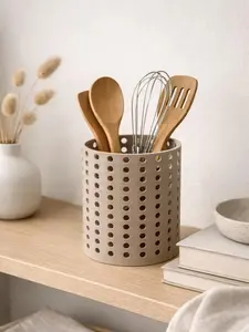 Utensil Holder 3D Printed Modern Perforated Kitchen Organizer for Countertop Storage