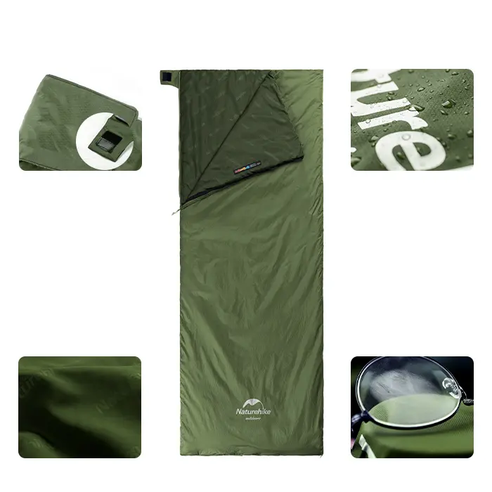 Naturehike LW180 Lightweight Summer Large Sleeping Bag, Compact Portable Splice-Compatible Model for Backpacking, Hiking-Light Outdoor, Converts to Blanket