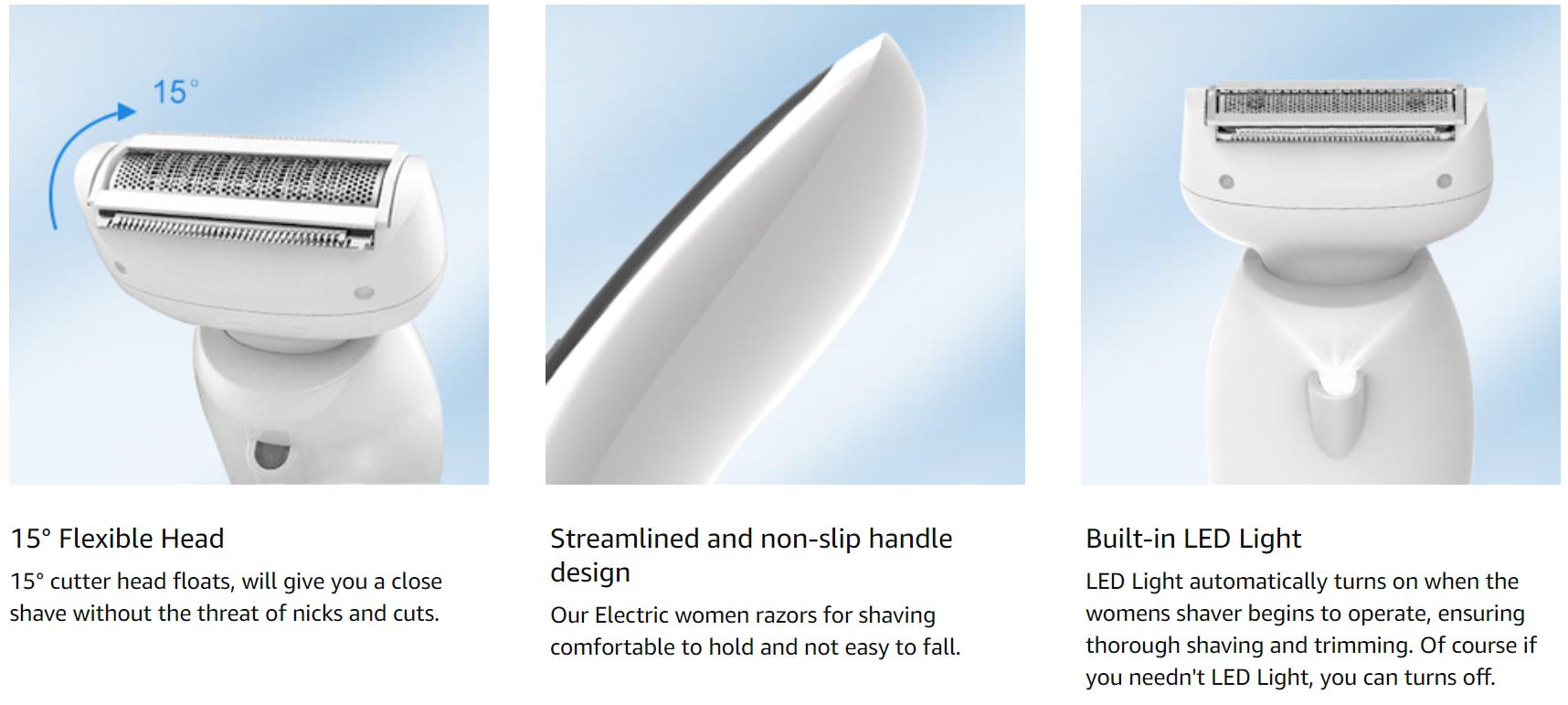 SEALIGHT 2 in 1 Shaver, Wet-Dry Usable Electric Shaver, USB Rechargeable, Hair Removal for Face, Legs, Cordless Waterproof Trimmer with Head Base, Painless Epilator, remington shaver, shaver for men #springtok