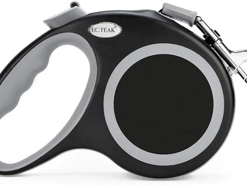 Retractable Dog Leash 26 FT, Heavy Duty Dog Leash for Dogs up to 110lbs, Strong Nylon Tape No Tangle, One-Handed Brake, Pause, Lock, Perfect for Medium Large Dogs (Black, 26 FT(66-110 LBS))