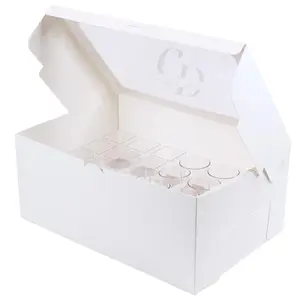 Dessert shooter box for 24 (3oz) round and square shooters, disposable box
