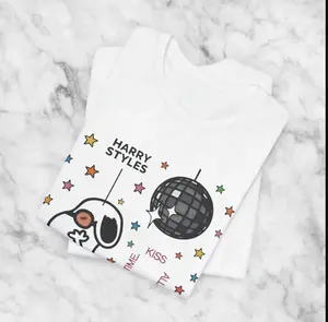 Kiss All The Time Disco Occasionally Graphic White Shirt – Cute Retro Cartoon Style Unisex Tee for Couples, Funny Aesthetic Streetwear Gift”