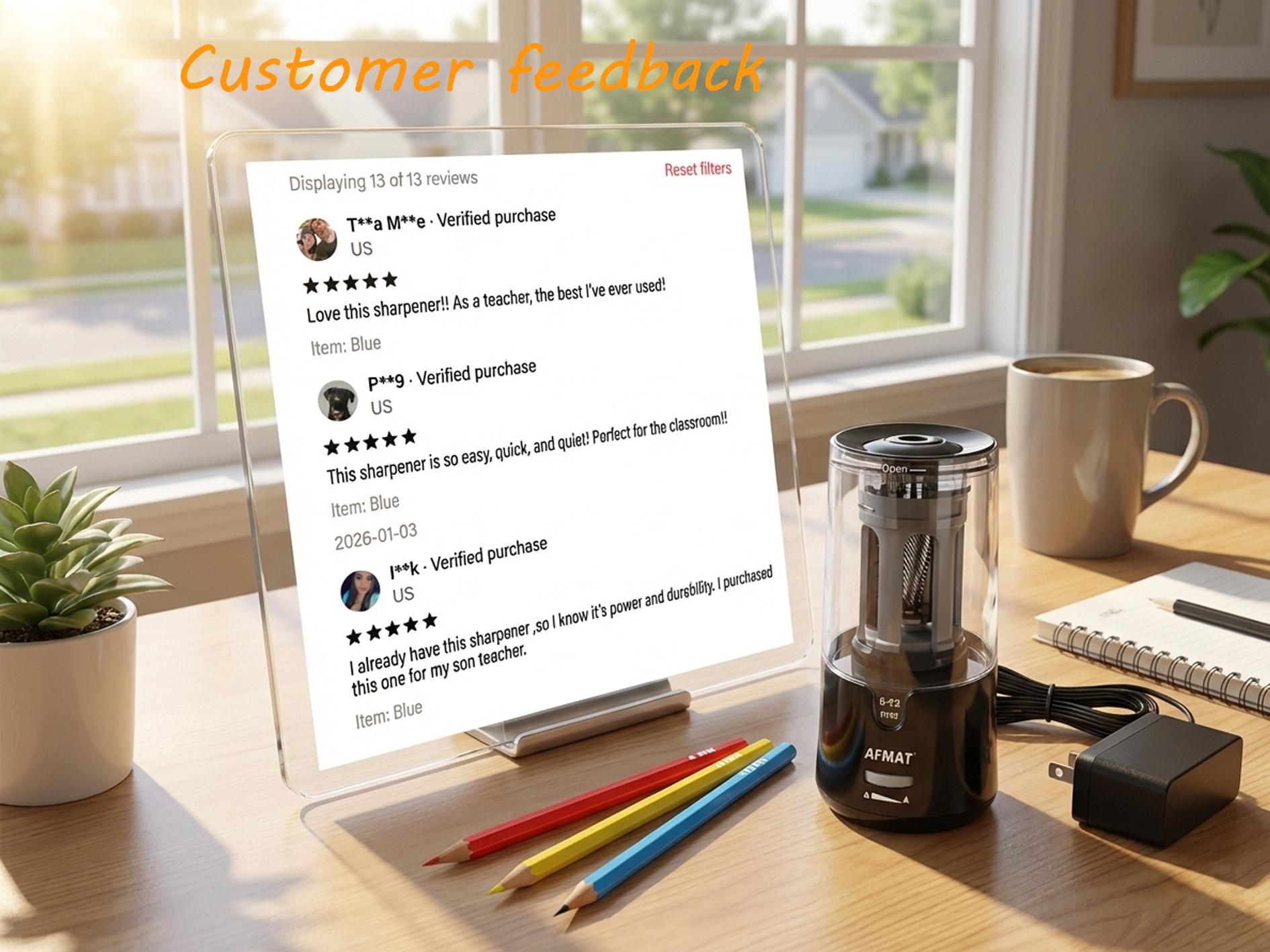 【New Year Sale】 AFMAT Electric Pencil Sharpener, Fast Sharpen in 3s, Auto Stop, Sharp with 2 Settings for 6-12mm No.2 & Colored Pencils, Ideal for Office, School & Artists