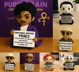 Prince Inspired Doll Purple Rain Handmade Crocheted Doll | Stress Relief Emotional Support Gift For Her