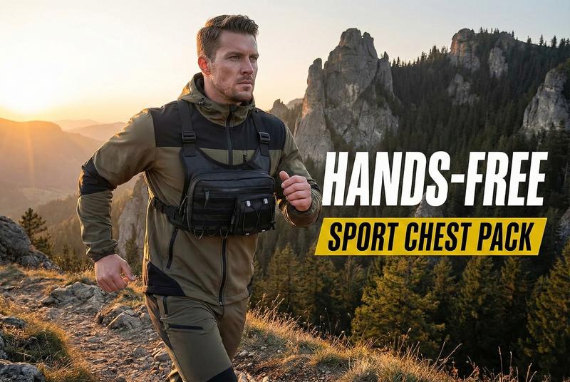 Chest Bag for Men Women, Tactical Chest Rig with Holster, Sport Chest Pack for Outdoor, Running Vest for Hiking, Cycling, Travel, Workouts, EDC Training Jogging Equipment TikTokShopJumpstartSale