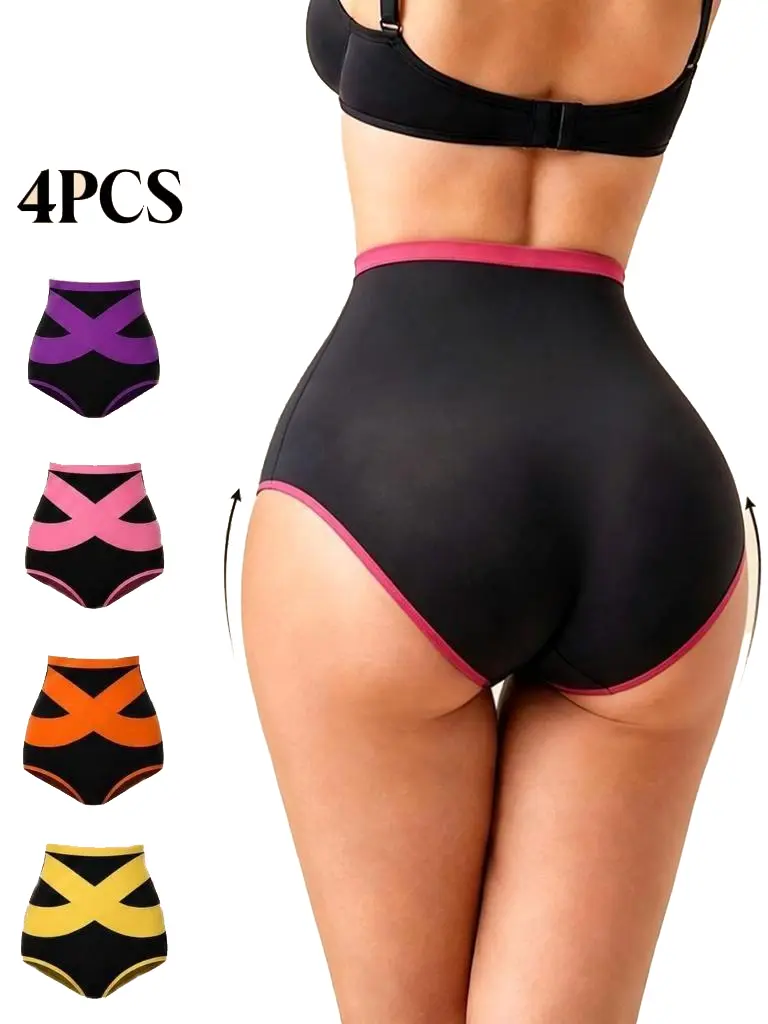 4-Pack Women's High-Waisted Shaping Underwear, Tummy-Tucking Shaping Underwear, Butt-Lifting Shaping Girdle, Women's Shaping Underwear, Cropped Butt-Lifting Shaping Underwear,waist trainers faja 2026
