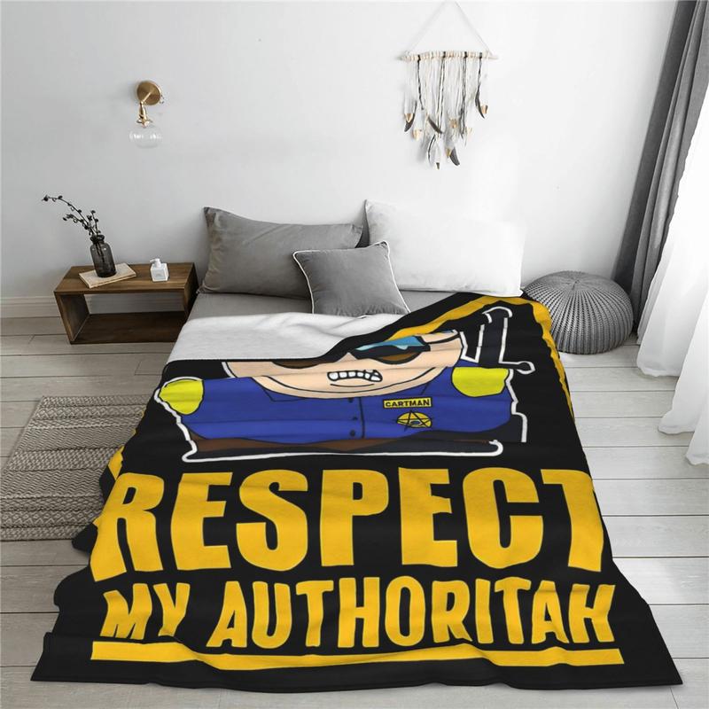 Cartman Respect My Authority Funny South Park Soft Flannel Throw Blanket,Cozy & Warm For Couch, Bed, Office, And Travel,Perfect Gift for New Years, Mother's Day, and Holiday Parties