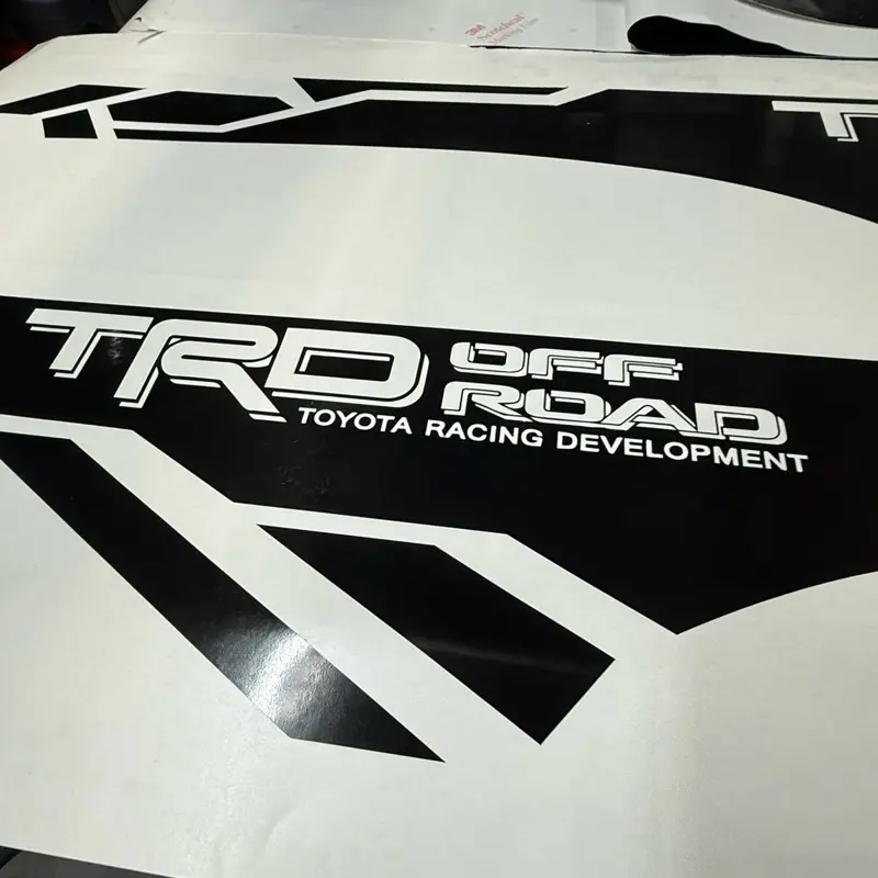 TRD Off-Road Theme Automobile Decals for Toyota Racing Development, Custom-Fit 2-Piece Pair Set with Masking Tape, High-Quality Self-Adhesive Vinyl Decal for Easy Installation, Car Exterior Styling Enhancement
