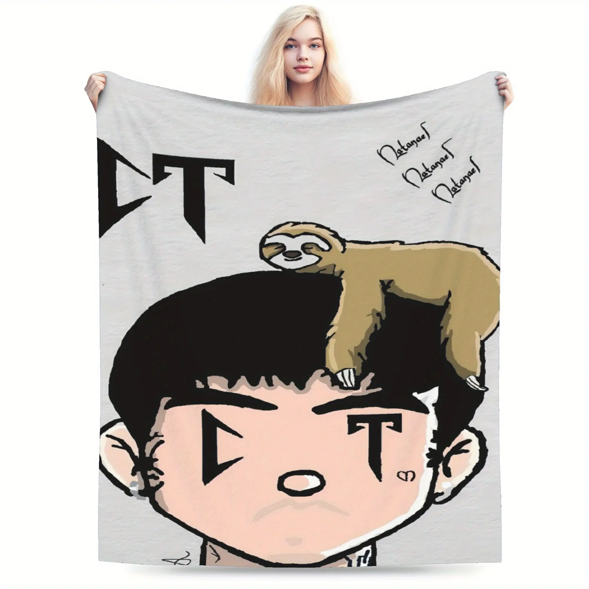 Corridos Tumbados Cartoon Soft Flannel Throw Blanket, Warm and Comfortable Living Room Blanket, Office Blanket, Sofa Decoration, Four Seasons Travel Blanket, Multi-purpose Gift Blanket - Home Decoration Accessories 195