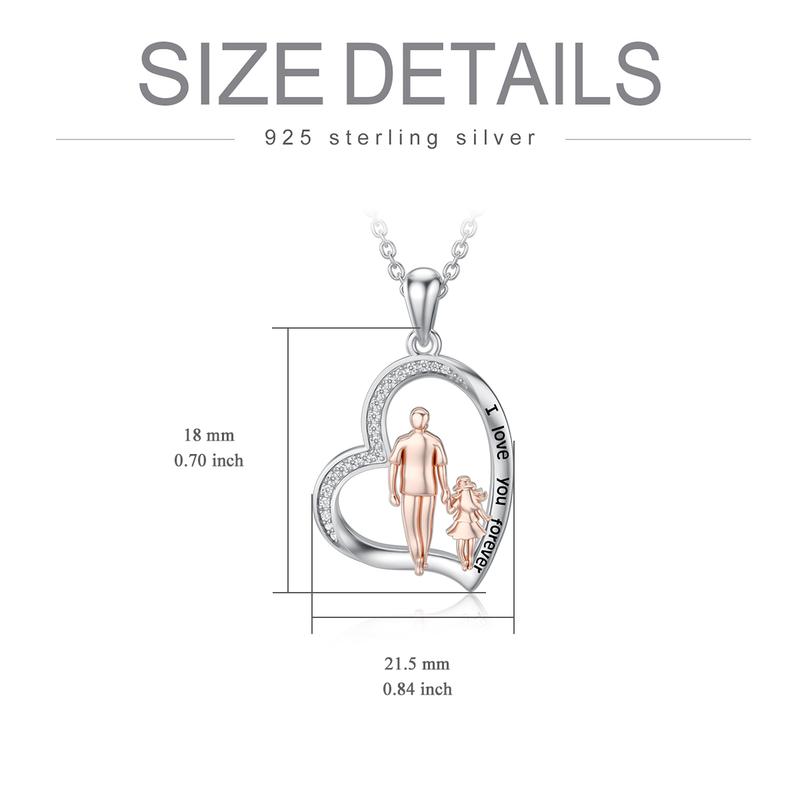 MEIDERBO S925 Sterling Silver Daughter Heart Pendant Necklace from Dad Mom I Love You Forever Jewelry MEIDERBO S925 Sterling Silver Daughter Heart Pendant Necklace from Dad Mom I Love You Forever Jewelry