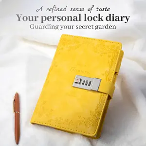 Valentine's Day Diary With Lock Gift Set Leather Journal For Women & Men A5 Travelers Journal Planners For 2026 Green Yellow Pink Garden Ocean Adventure Series Lined Page Journaling Supplies Bible Journal