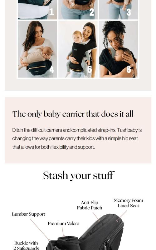 TushBaby Crossbody Strap – Stylish Decorative Strap Accessory for Hip Seat Carrier