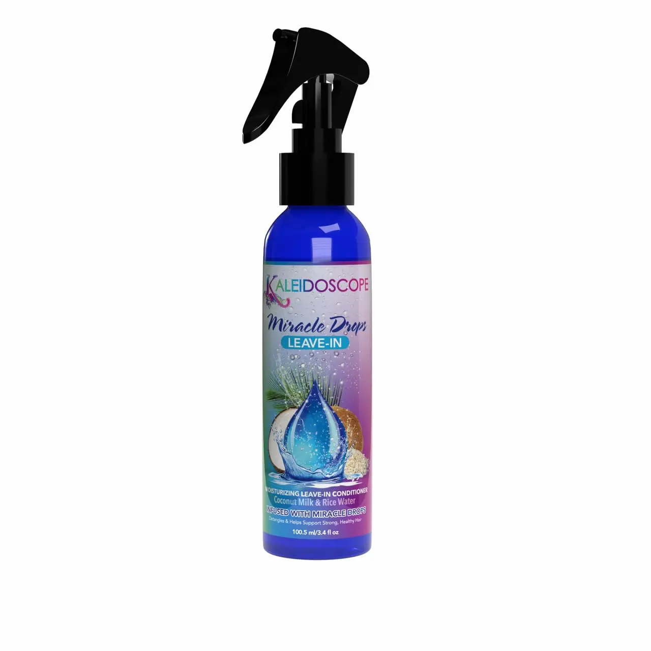 KALEIDOSCOPE Miracle Drops Leave-In Conditioner - 3.4 oz Unisex Haircare Moisturizer, Lightweight Detangling Liquid for Any Hair Texture, Extensions, Hydrating, Refreshing, Nourishing, 72hr Paraben-Free Single Unit