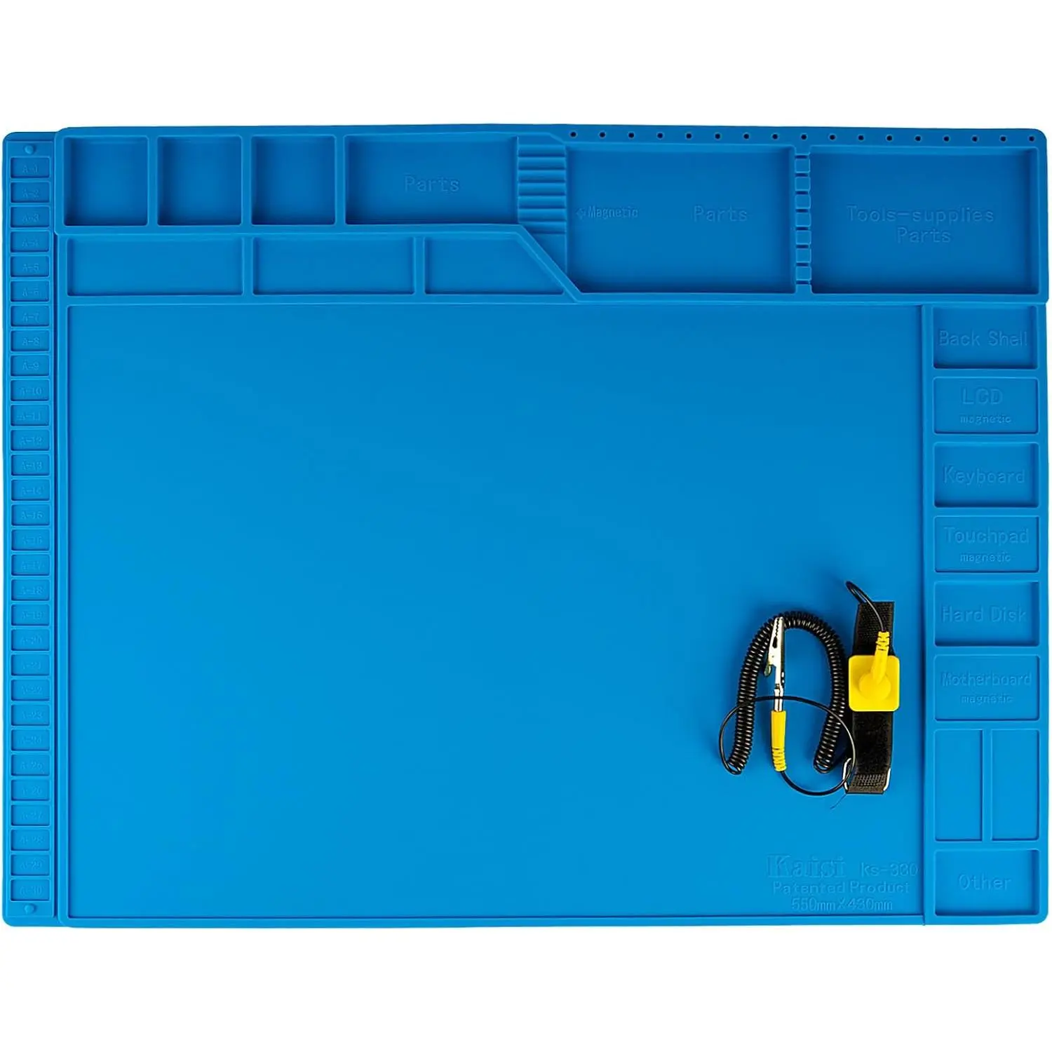 Heat-Resistant Silicone Soldering Mat for Hobbyists - 500°F Max Temp, Magnetic Surface, Anti-Static Protection, Non-Slip Mat, Portable, Easy to Clean, Spacious & Organized Workspace for Electronics Repair (Spring Promo)