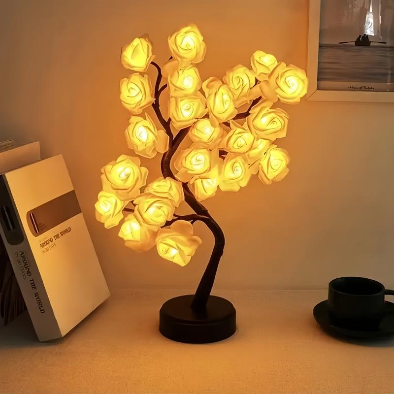 Rose Flower Design Tree Night Light, USB Powered Table Lamp, Versatile Indoor Room Lights for Bedroom, Holiday Decorative Lights, Perfect Valentine's Day Gift & Home Decor, Nightlight For Bedroom Rose Flower Design Tree Night Light, USB Powered Table Lamp, Versatile Indoor Room Lights for Bedroom, Holiday Decorative Lights, Perfect Valentine's Day Gift & Home Decor, Nightlight For Bedroom