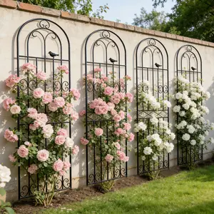 Trellis For Climbing Plants Outdoor 4 Pack Garden Trellis 86.6x19.7 inch Metal  for Climbing Plants Outdoor Wire Lattice Grid Panel  Perfect for Supporting Climbing Plants Outdoor, Roses, Vines, Flowers, and Vegetables.