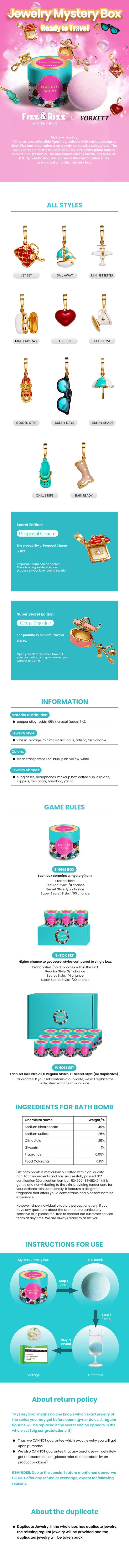 [D]Fizz and Rizz by Yorkett Jewelry Mystery Box Paris Themed Charms