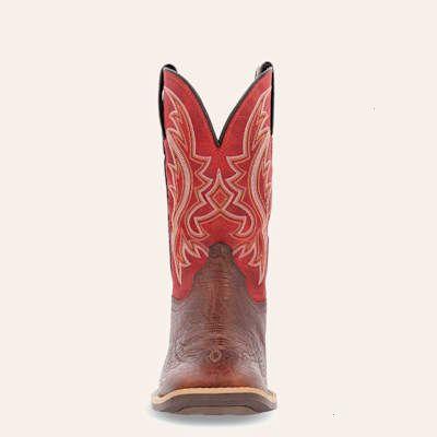 Durango Men's Shyloh Mahogany & Dynamite Red Wide Square Toe Cowboy Boots