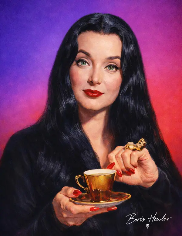 Boris Howler 1964 THE ADDAMS FAMILY "MORTICIA" 8.5X11 Art Print SIGNED CULT