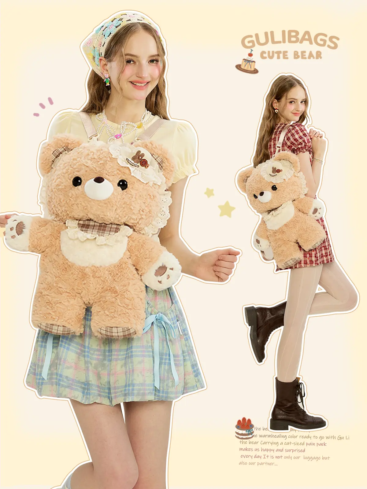 Gulibags Cute Bear Women's Crossbody Shoulder Bag - Casual Purse with Shoulder Strap, Lolita Outfit Accessory, Valentine’s Sweet Gift Idea from Original Designer Luggage & Bags Store