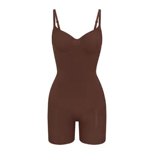 SEAMLESS SCULPT MID THIGH BODYSUIT | COCOA
