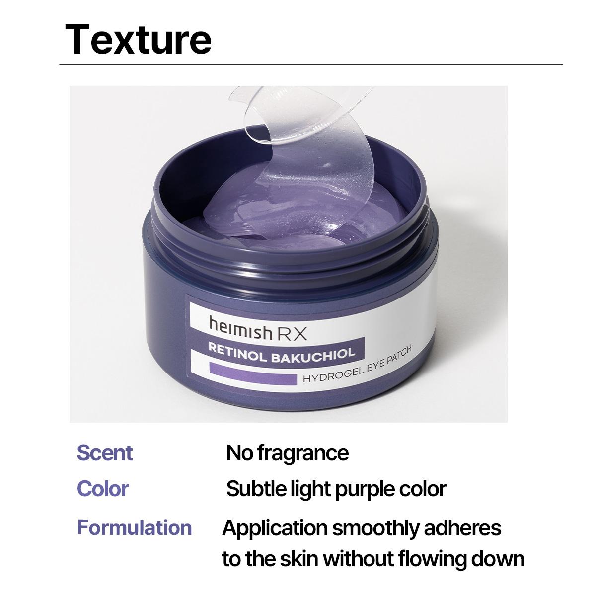 [Heimish RX] Retinol Bakuchiol Hydrogel Eye Patch (60ea) – Anti-Wrinkle, Brightening & Hydrating Eye Treatment, Puffiness, Skincare For All Skin Type