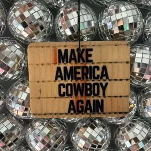 Make America Cowboy Again Car Air Freshener NO SCENT Unscented Sign Decor for Vehicles