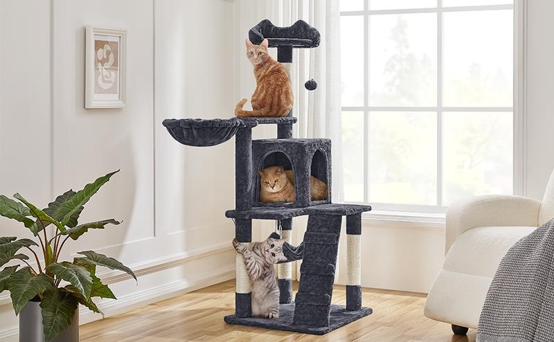 Yaheetech Cat Tree for Home, 54/34 Inch Multi-Level Cat Tower with Condo, Hammock, Tunnel & Scratching Post Yaheetech Cat Tree for Home, 54/34 Inch Multi-Level Cat Tower with Condo, Hammock, Tunnel & Scratching Post