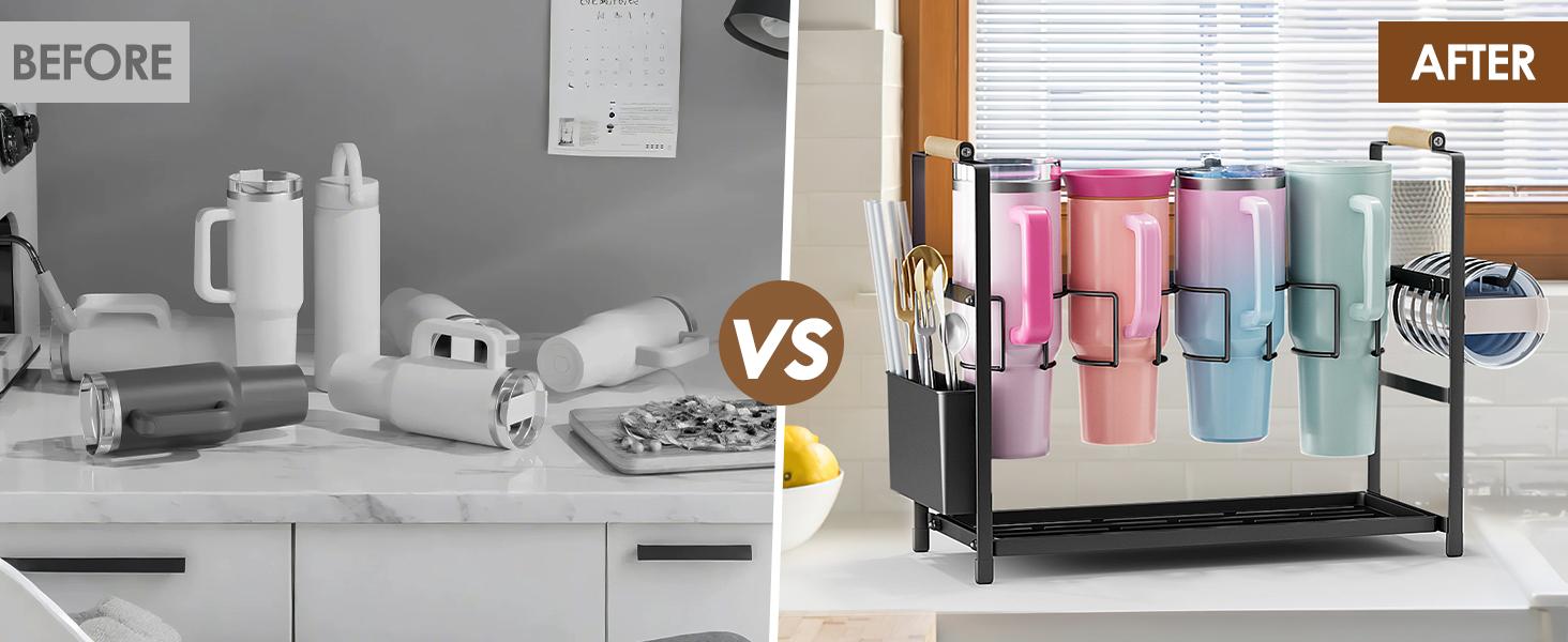 Water Bottle Organizer Drying Rack for 40 oz Tumbler with Handle, Multifunctional Cup Storage Holder Compatible with Stanley, Owala, Simple Modern and Other Brands, 8 Slots (Patented) Water Bottle Organizer Drying Rack for 40 oz Tumbler with Handle, Multifunctional Cup Storage Holder Compatible with Stanley, Owala, Simple Modern and Other Brands, 8 Slots (Patented)