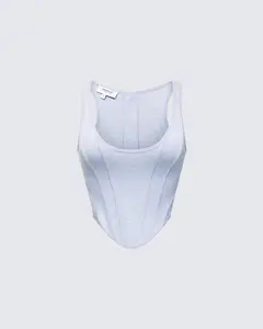 Allie Grey Jersey Corset Top