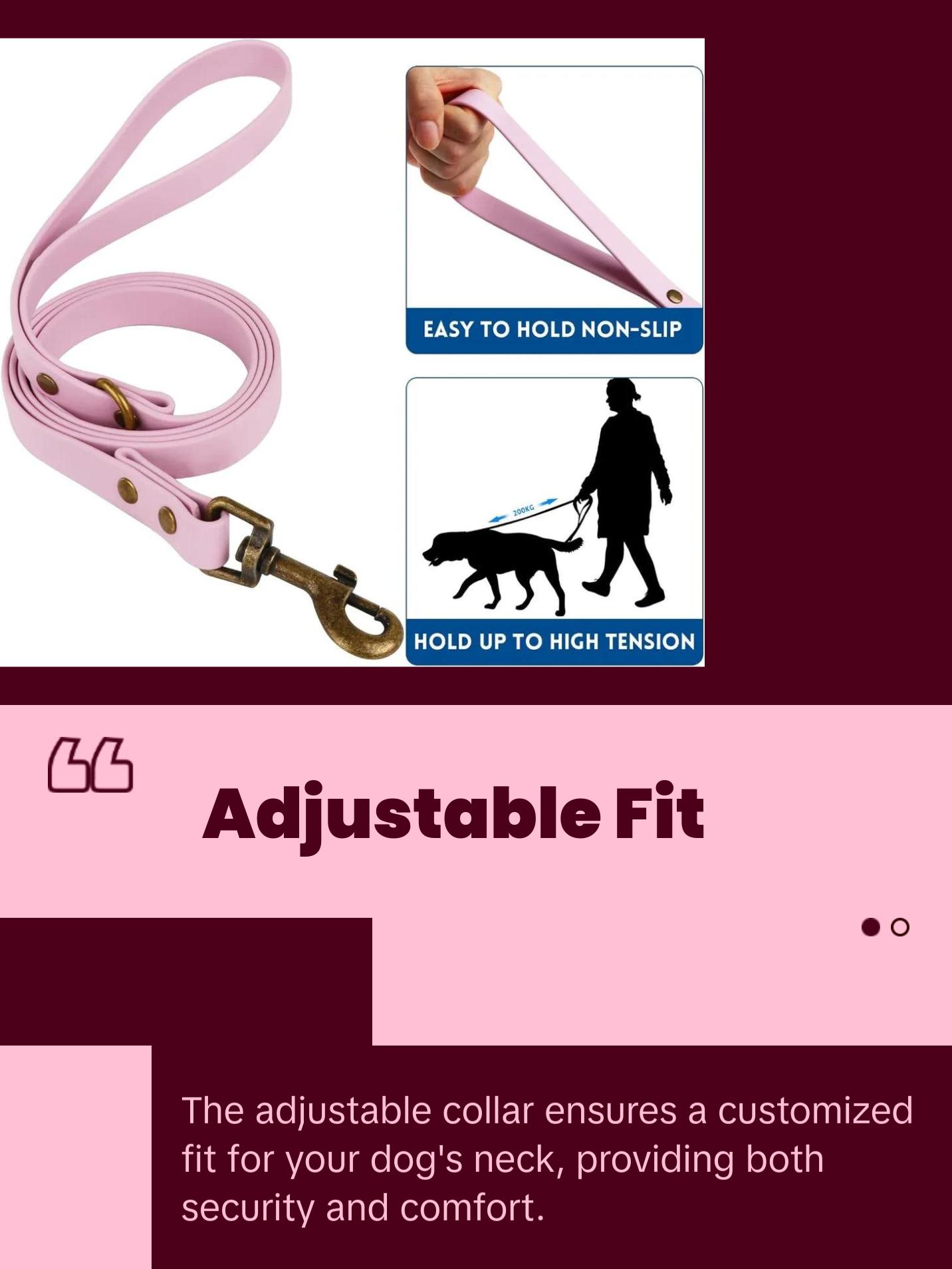 Dog Collar and Leash Set Combination Adjustable Durable Pet Collar with Dog Leash