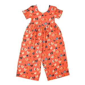 Penny Chickens WIDE LEG ROMPER Soft Bamboo Viscose Wide Leg Fit for Comfort and Style 12m-8 True to Size with Fitted Top and Roomy Legs