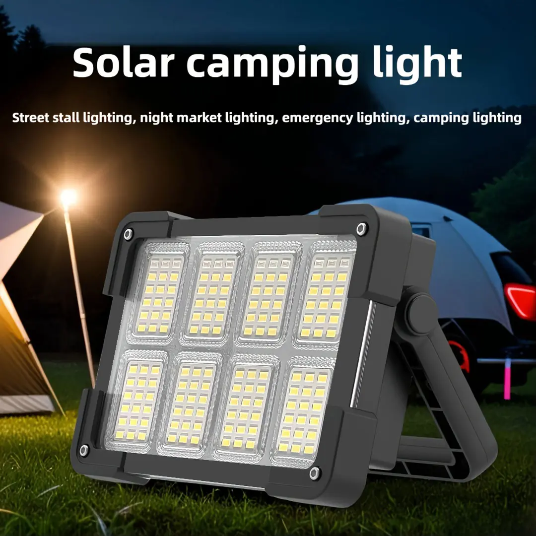 Multifunctional Portable Solar-Powered LED Flashlight - USB Rechargeable, Built-In Backup Charger, Phone-Compatible, Adjustable Brightness, Easy to Carry, Solar Outdoor Light, Work Light, Ideal for Outdoor Camping Emergencies, Great Gift, Portable Flashli