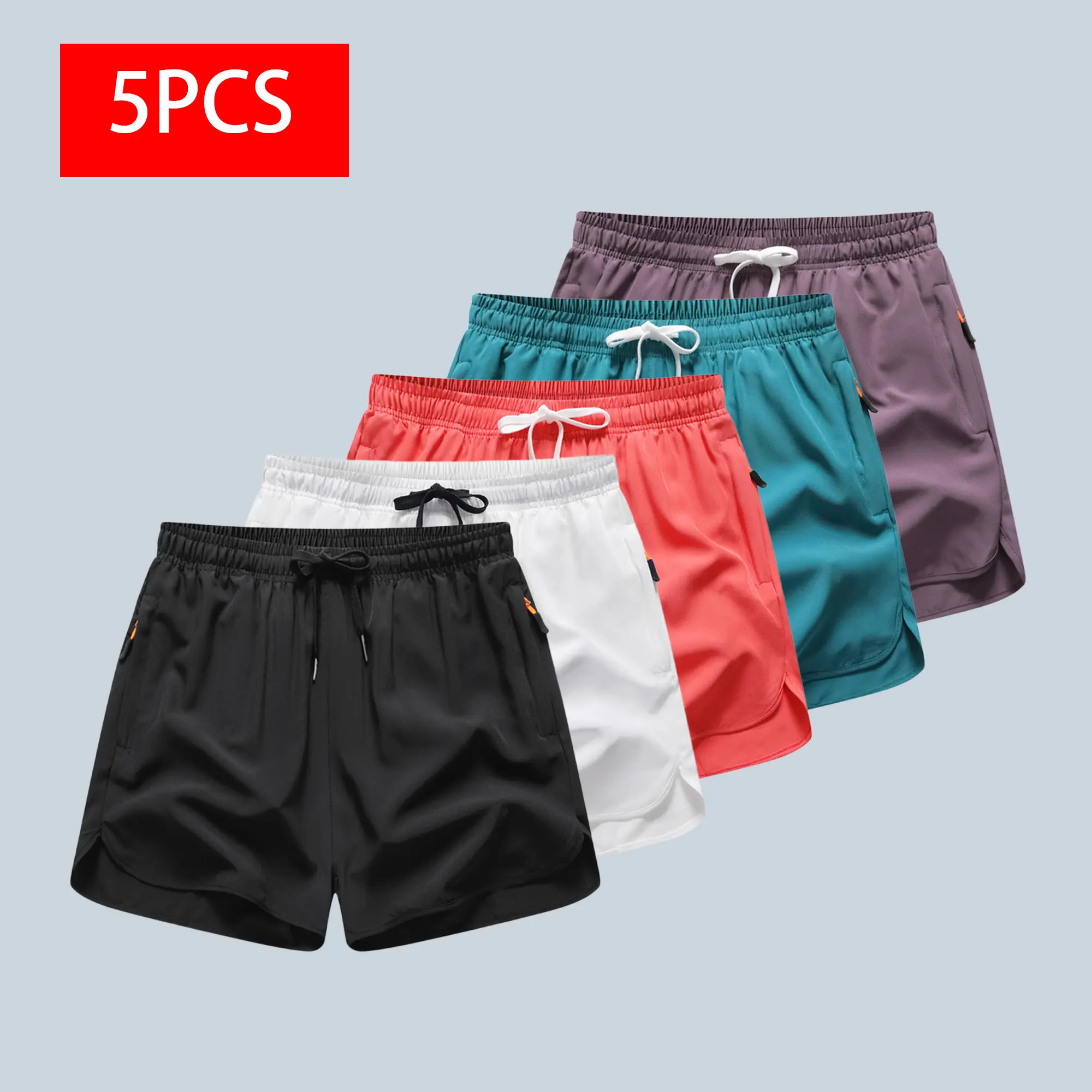 Menswear Unisex 3-Inch Inseam Shorts (Pack of 5) - Lightweight Casual Athletic Casual Streetwear, Unisex for All, Assorted Color Men's Shorts