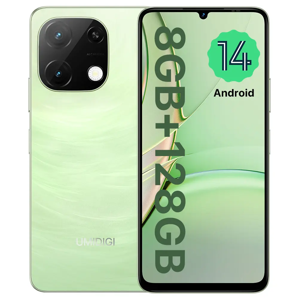Global Unlocked Smartphones,UMIDIGI teléfonos móviles G9TAndroid 14 Smartphone Unlocked, 6.75" HD+ 90Hz Display, 5000mAh Battery, 18W Fast Charging, 8(4+4)+128GB/1TB TF, 13MP Camera, AI Face & Fingerprint Unlock, 4G Dual SIM, GPS