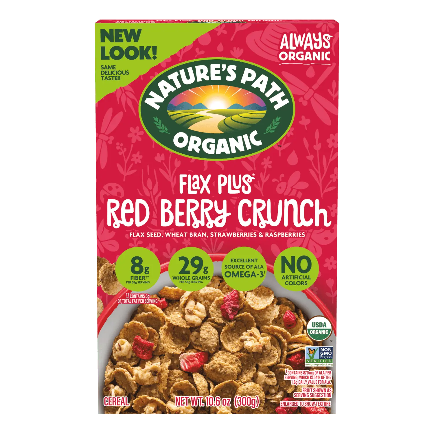 Nature's Path Organic Flax Plus Red Berry Crunch Cereal