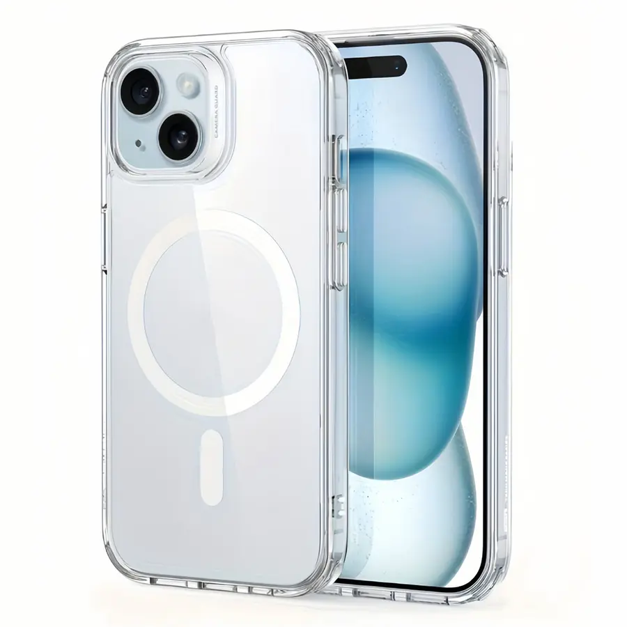 Luxury Magnetic Smartphone Case - Transparent Acrylic Handheld Cellphone Cover, Anti-Drop, Shockproof, Fingerprint-Resistant Protection for iPhone 12/13/14/15/16/17, 11 Pro/Plus/Max Devices
