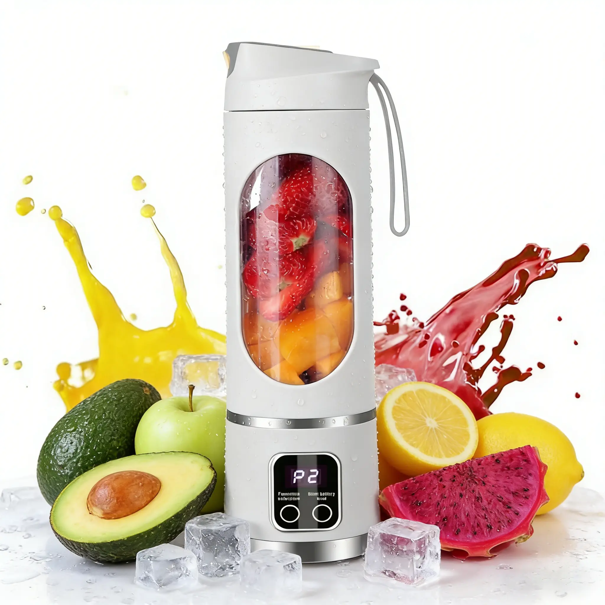 Stainless Steel Portable Smoothie Blender - USB Rechargeable, Milkshake Maker, LCD Battery View, 45s Shake Ready, Coffee Mix Ready, Smart Digital Display, Leak-Proof, Easy-to-Clean, 1.23 lbs, for Dorm Students, Back-to-School Gifts (Home & Party Supplies)