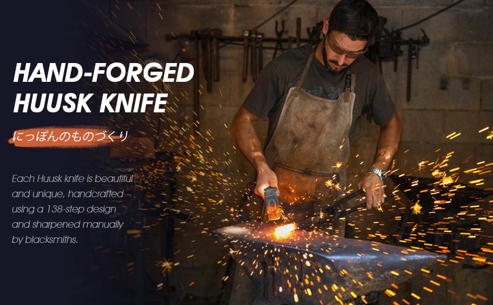 【February Faves】Huusk Japan 12 Inch Hand Forged Slicing Knife for Meats, Ribs, Roasts - Brisket Carving Knife for BBQ and Christmas Gifts – Perfect Father's Day  Gift!