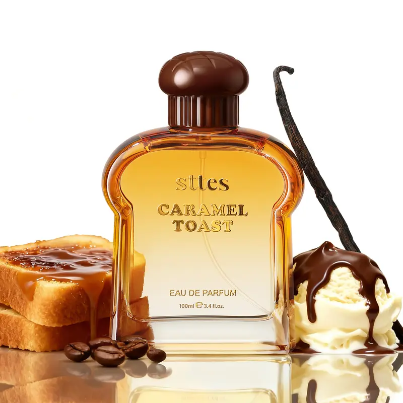 Sttes Caramel Toast Eau de Parfum, Warm Gourmand Fragrance with Vanilla, Coffee, Chocolate Notes, 100ml