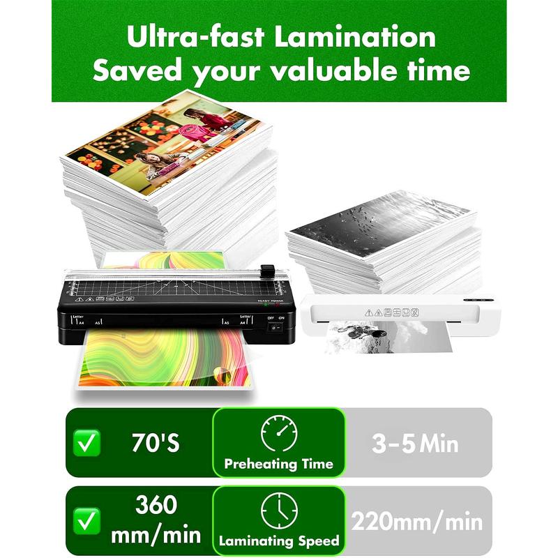 4-IN-1 Portable A4 Laminator with 60s Warm-Up Precision Cutting & No Wrinkles Technology for Photos Docs Cards Compact Size Versatile Input Efficient Laminating Ideal for Home Office School