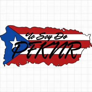 Sticker Personalized - 2 YO SOY DE PFKNR Design with Puerto Rican Flag Colors and Text
