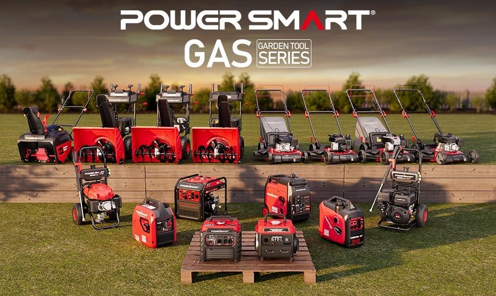 PowerSmart 21 in. Gas Lawn Mower, 144cc 2-in-1 Mulching Push Mower with 6-Positions Height Adjustment, High Rear Wheels ,Garden ,Springtok(V8721C)