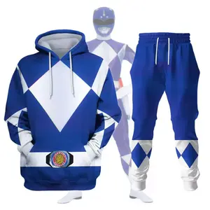 Blue Mighty Morphin Ranger Cosplay Costume - Hoodie and Jogger Set
