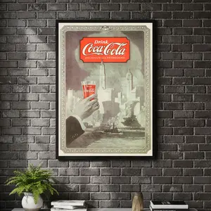 [ VINTAGE ADS UNFRAMED - SALE UP TO 45% ] Drink Coca Cola 1919 Original Vintage Advertising Poster Retro Wall Decor