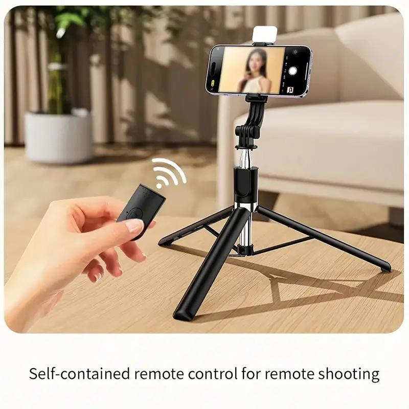 68 Inch Retractable Selfie Stick Professional Floor Tripod For Live Streaming, With Wireless Remote, 360° Rotation, Stable Anti-shake Design. Ideal For Travel Vlogs & Outdoor Live Streaming. Compatible With IPhone/Android Smartphones