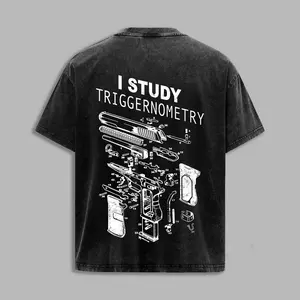 Funny I Study Triggernometry Shirt, Gun Diagram Vintage Washed T-Shirt, Second Amendment Tee